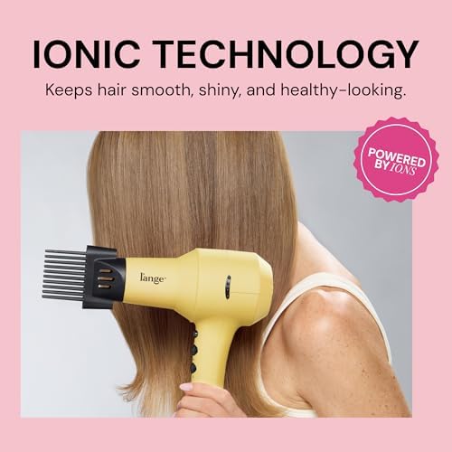 L'ANGE HAIR PowerStyle Turbo Ionic Hair Dryer | 1875 Watt Professional Blow Dryer with Diffuser & Concentrator | Multiple Heat & Speed Settings for Fast Drying | Salon-Grade Styling Tools, Yellow - Image 7