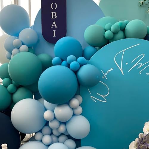 Voircoloria 130pcs Peacock Blue Balloons Garland Arch Kit, 18 12 10 5 Inch - Image 4