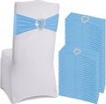 150PCS Spandex Stretch Chair Sashes with Buckle Slider, Elastic Chair Cover Bands Bows for Wedding Party Reception Events Universal Ceremony Banquet Decorations (Sky Blue) by Unknown