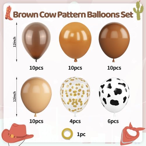 Cow Printed Balloons, 50 Pcs Brown Cow for Western Party Decorations - Image 2