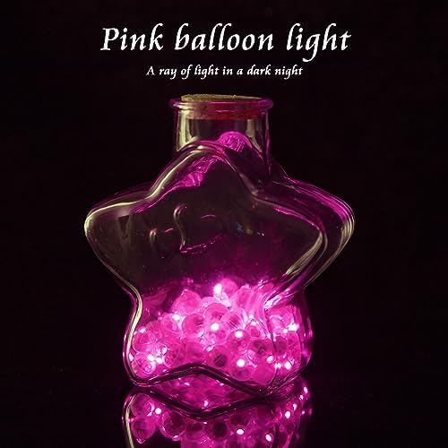 100pcs Balloon Lights Mini LED Lights Round Long Standby Time Multicolor Ball Light Paper Lantern Balloons Lights for Birthday Party Christmas Halloween Decoration with Hook (Pink, 100pcs) - Image 2