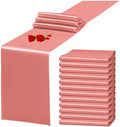 12 Pack Coral Satin Table Runner 12 x 108 Inch Long Premium Table Runners for Wedding Party Events Decoration, Birthday Parties, Banquets Decorations, Graduations, Engagements by YMHPRIDE