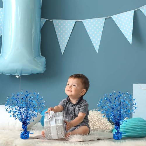 Crowye 6 Pcs Metallic Foil Spray Centerpiece Party Star Decoration Table Decor for Birthday Wedding Bachelorette Summer Party Holiday(Blue,Small Star) - Image 6
