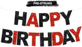 BEISHIDA Pre-Strung Black Red Happy Birthday Banner Party Sign Decoration by Beishida