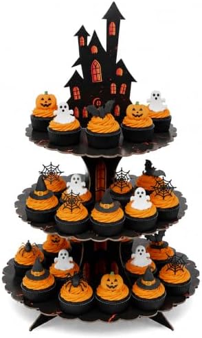 Halloween Decorations - 3 Tier Cupcake Stand for Halloween Party Decor by OHOME