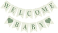 Hahafelt Welcome Baby Banner for Baby Shower Decorations, Green by Hahafelt