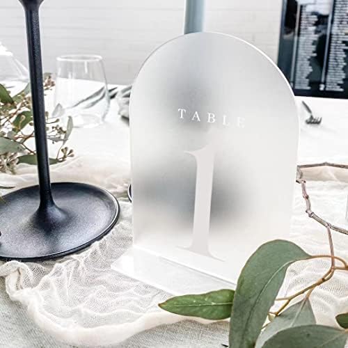 Frosted Arch Table Numbers 1-20 for Wedding, 20 Pack 5x7 Acrylic Signs With Holder, Perfect for Centerpiece Decoration - Image 4