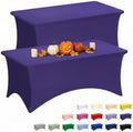 Fixwal 2 Pack 6FT Purple Tablecloth Rectangle Spandex Fitted Table Cover by Fixwal