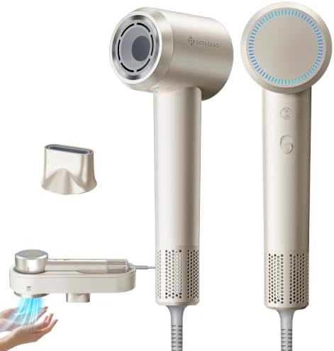 Hair Dryer with Wall Mount, 110,000 RPM Brushless Motor Plasma Ionic Blow Dryer, Fast-Drying Professional Low-Noise Portable for Travel, Secadora de Pelo para Mujer by Unknown