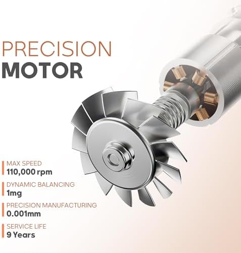 Hair Dryer with Diffuser, Professional Brushless Motor 110000RPM, Lightweight Hair Blow Dryer, Fast Drying, High Speed, Ionic Electric Blow Dryer, with Magnetic Nozzle Hair Dryer - Image 3