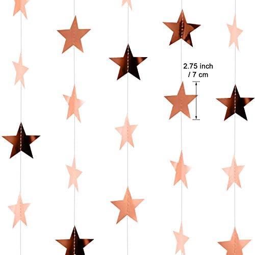 Patelai 130 ft Star Garland Banner Decor,Rose Gold - Image 2