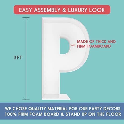 3FT DIY Mosaic Balloon Letter P Frame, Fillable Party Backdrop Decor - Image 2