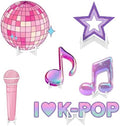 Honoson 6 Pcs Large 24" x 32" Kpop Theme Party Decoration Cardboard Cutouts Standee, Kpop Music Note Microphone Disco Ball Backdrop for Birthday Party Supplies Fan Meetup Photo Booth Props by Honoson