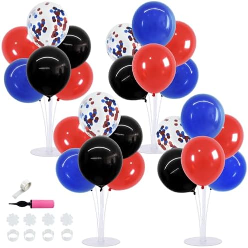 TONIFUL 4 Set Black Red Blue Balloon Stand Balloon Centerpieces for Table by TONIFUL