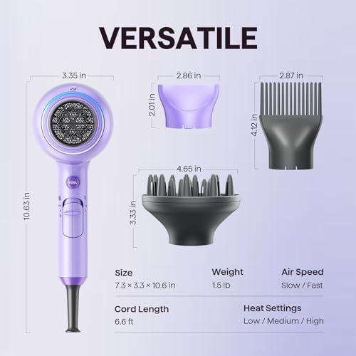 Wavytalk Blown Away Ionic Hair Dryer with Diffuser for Curly Hair - Image 6