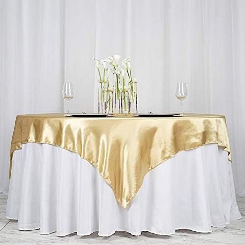 Balsa Circle 10 pcs 72x72 inch Champagne Square Tablecloth Satin Fabric Overlays Linens | Table Cloths Cover for Wedding Party Banquet Reception Events Decoration Kitchen Dining Events Kitchen Dining - Image 6