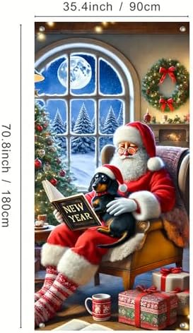 BlissYard Christmas Door Cover Cozy 35x71 Inch Polyester - Image 3