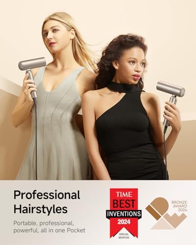 DREAME Pocket Pure High-Speed Hair Dryer, Lightweight Foldable Blow Dryer with 110,000 RPM Motor, Ionic Care, 5 Modes, Travel Bag, Quiet Fast Drying for Frizz-Free Hair - Image 3