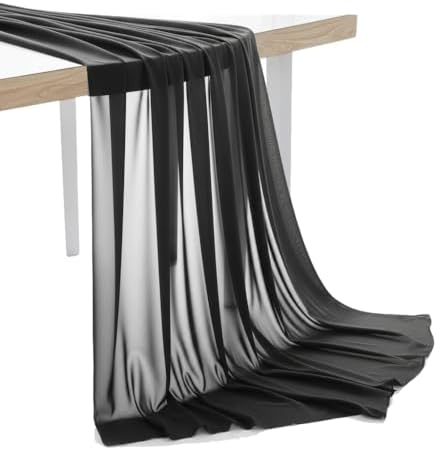 10 Yard Chiffon Fabrics, 44" Wide, Lightweight, Sheer – Black by MDS