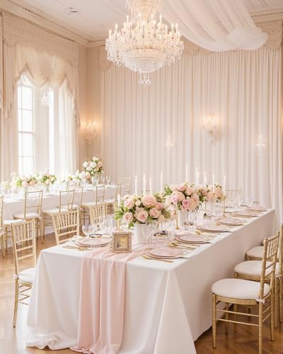 Nervure 350Pcs Pink Plastic Plates, Plastic Dinnerware Set for 50 Guests - Image 6