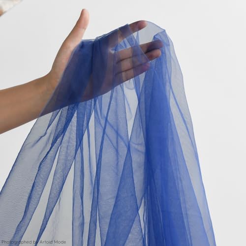 Artoid Mode 6PCS Navy Blue Gauze Table Runner 120 Inch 10FT, Seasonal Sheer Kitchen Dining Holiday Wedding Birthday Baby Shower Table Decor for Home Party - Image 4