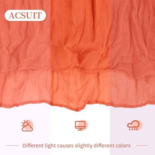 6 Pack Orange Cheesecloth Table Runner 20 x 120 inch Gauze Table Runners 10 FT Long,Semi Sheer Cheese Cloth Fabric Table Runner Bulk for Wedding,Party,Baby Shower,Bridal Shower Decoration - Image 7