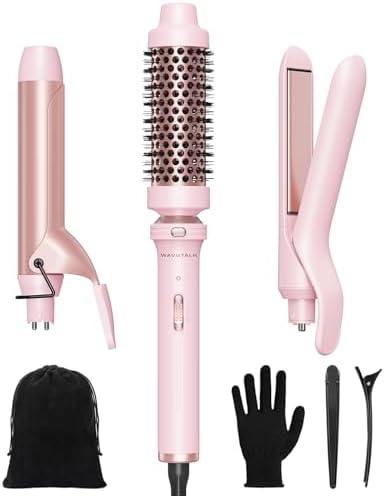 Wavytalk 3 in 1 Curling Wand Set with Heated Round Brush,Versatile Styling by wavytalk-HairTalks