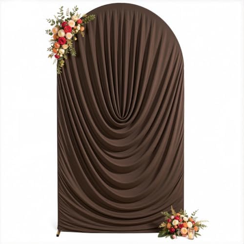 Brown Draped Arch Cover - 6.6FT Drape Arch Backdrop Cover - Image 6