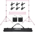 Backdrop Stand 10x7ft(WxH) Photo Studio Adjustable Background Stand Support kit with 2 Crossbars, 6 Clamps, 2 Sandbags and Carry Bag for Parties, Events Decoration, Wedding, Photography (Pink) by LDGHO