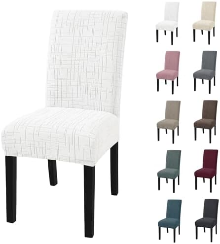 Super Stretch Chair Covers for Dining Chairs Set of 2, Off-White by CYCMACOHOME