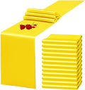 12 Pack Yellow Satin Table Runner 12 x 108 Inch Long Premium Table Runners for Wedding Party Events Decoration, Birthday Parties, Banquets Decorations, Graduations, Engagements by YMHPRIDE