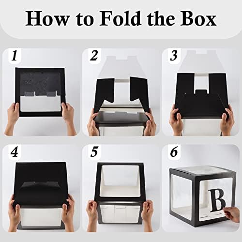 Voircoloria Baby Boxes with Letters, Black, 4 Transparent Balloon Boxes - Image 7