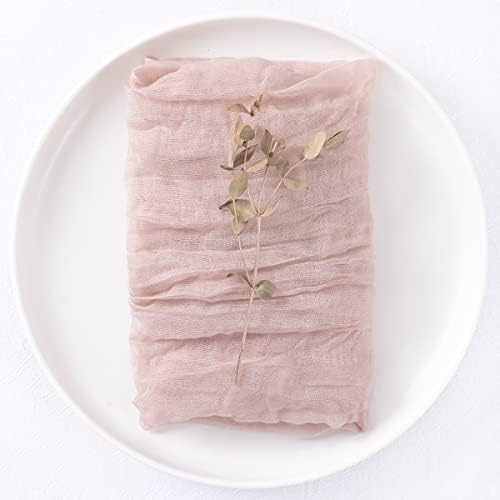 DeZerlor Pink Washable Cheesecloth Napkins Set of 12 for Wedding Party - Image 5