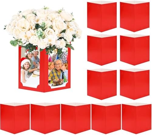 12 Pcs Picture Centerpieces for Table, Photo Display Frame, Red by Tongnian