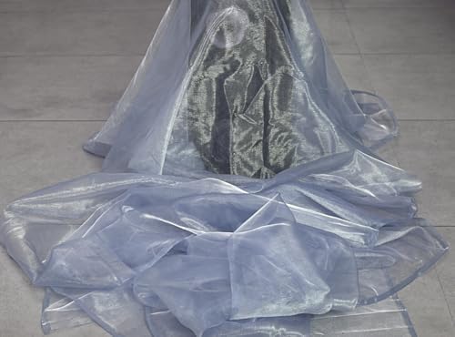 100 Yard Organza Fabric 44" Wide for Wedding Event Décor - Dusty Blue - Image 3