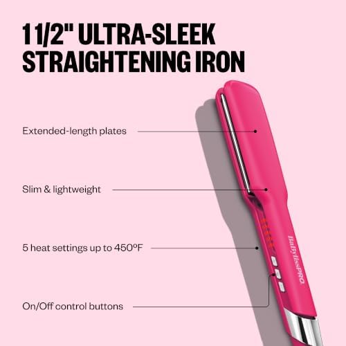 BabylissPRO Nano Titanium Ultra-Sleek Hair Straightener, Flat Iron for All Hair Types - Image 3