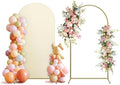 Arch Backdrop Stand and Cover Set, Metal Balloon Arch Backdrop 6.6ft, Gold Arched Stand Frame for Wedding, Parties,Birthday, Decorations (Beige,6.6ft) by Holldoor