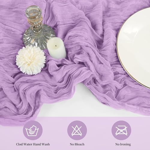 20 Pack Cheesecloth Table Runner 20 x 120 Inch, Lavender - Image 4