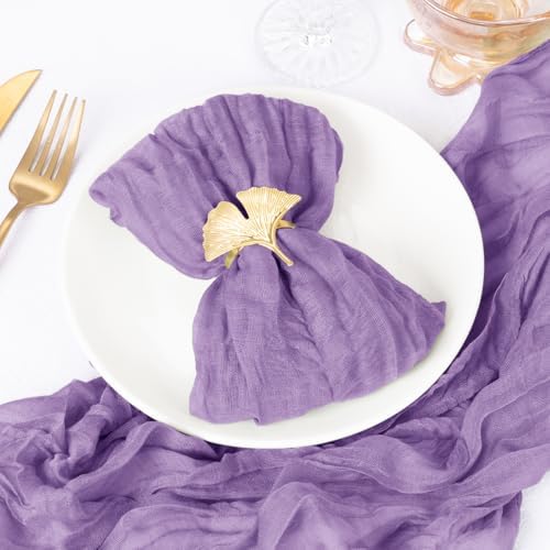 DeZerlor Purple Washable Cheesecloth Napkins Set of 20 for Wedding Party - Image 3