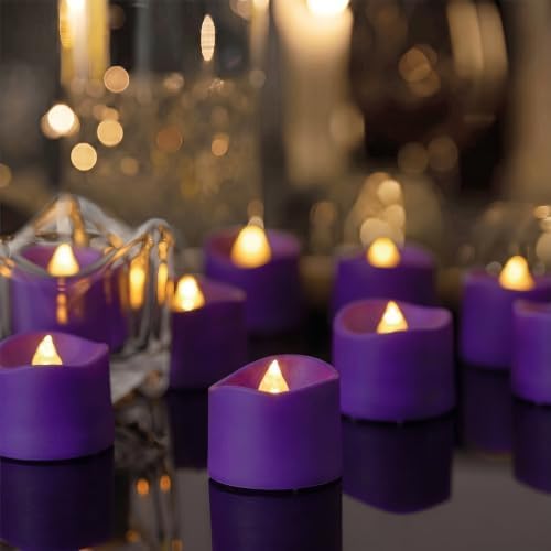 Homemory 50-Pack Purple Flameless Battery Tea Light Candles, 200+ Hours by Homemory