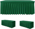 2 Pack Spandex Table Skirts 6ft,Hunter Green for Christmas Decor by HolidayIdeas