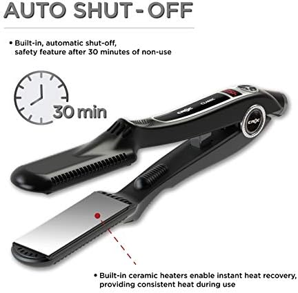 Croc Classic Silver Titanium Flat Iron Hair Straightener, 1.5 Inch - Image 2