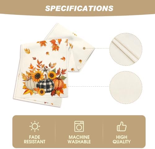 Artoid Mode 210 GSM Fall Table Runner Home Party Decor 13x90 Inch - Image 5