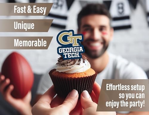 Georgia Tech Party Decorations Cupcake Toppers Graduation Party Decor 42 Pc - Image 4
