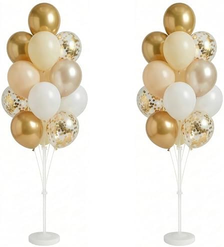 Gold Balloon Column Stand Kit with Base for Floor or Table by Tosuced