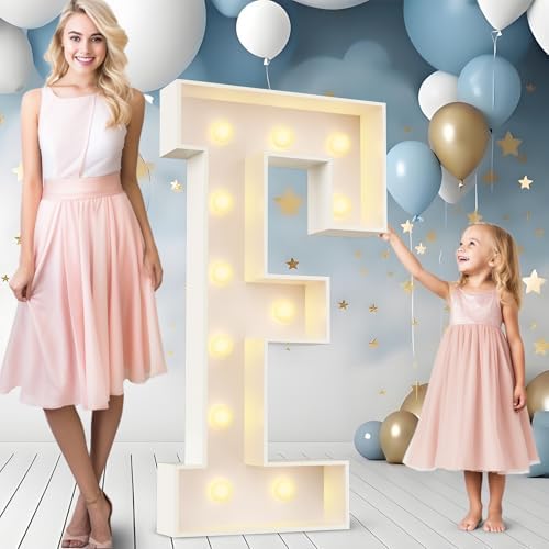 Ledido Easy-Assemble 4FT Marquee Light Up Letter, Large Lighted Letter F by Ledido