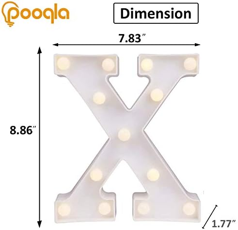 Pooqla LED Marquee Letter Lights Sign, Light Up Alphabet Letter for Home Party Wedding Decoration X - Image 4