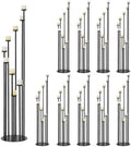 Set of 10 Black Floor Candle Holders, 9 Arm Candelabra by WeddingPartyDecoration