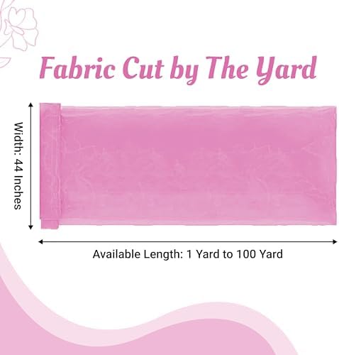 10 Yard Organza Fabric 44" Wide for Wedding Event Décor - Pink - Image 2