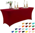 IVAPUPU 6FT Table Cloth for Rectangular Spandex Burgundy Table Cover by IVAPUPU